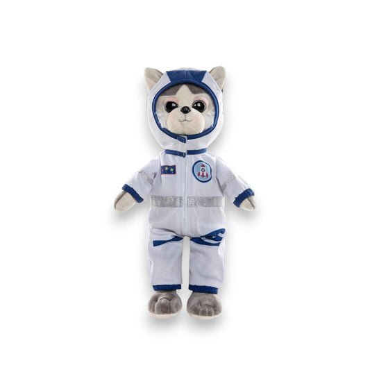 Astronaut Husky Plush Toy, Soft Space Dog, 16" Tall