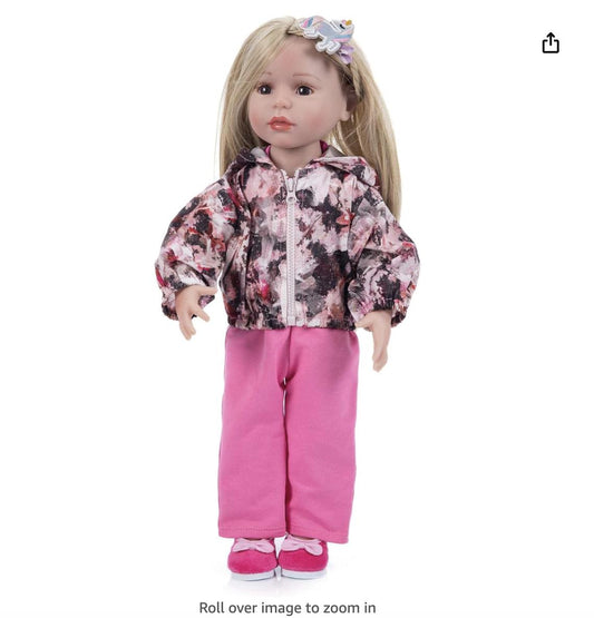 AG Doll Clothes Set, Hooded Jacket, Unicorn Hairpin, 18" Girl Dolls