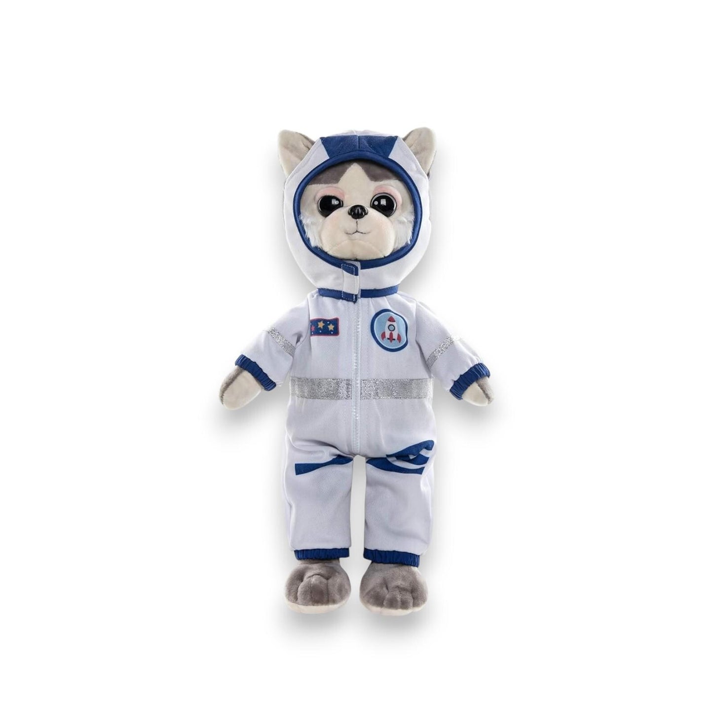 Astronaut Husky Plush Toy, Soft Space Dog, 16" Tall