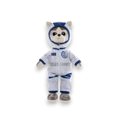 Astronaut Husky Plush Toy, Soft Space Dog, 16" Tall