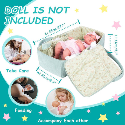 Doll Carrier Crib Set, Feeding Accessories, Fits 16-18 Inch Dolls