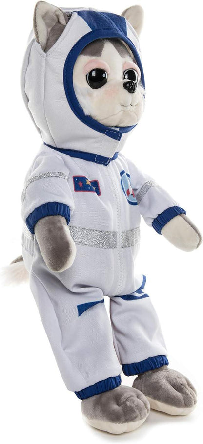 Astronaut Husky Plush Toy, Soft Space Dog, 16" Tall
