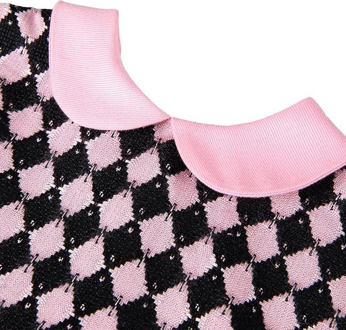 AG Doll Clothes, Pink Black Checkered Dress, Star Hairpins, Shoes, Fits 18" Dolls