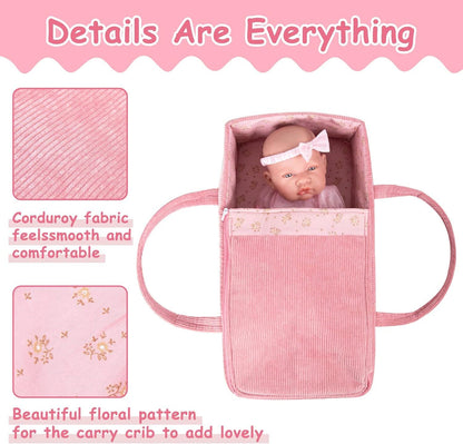 Doll Carrier Crib Set, Feeding Accessories, Fits 16-18 Inch Dolls