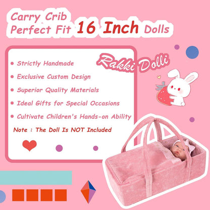 Doll Carrier Crib Set, Feeding Accessories, Fits 16-18 Inch Dolls