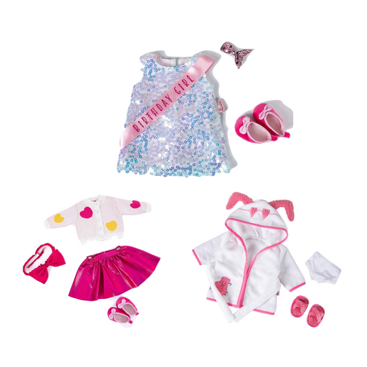 Birthday Princess Mermaid American Girl Get Ready Outfit 3 Sets