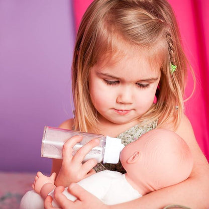 Pink Bunny Doll Feeding Set, Nursery Bag and Bedding (9-Piece)