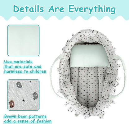 Doll Carry Cot Set, Soft Bassinet Carrier, Fits 16 Inch American Girl Dolls