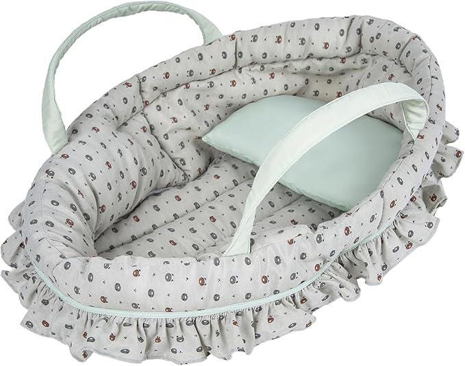 Doll Carry Cot Set, Soft Bassinet Carrier, Fits 16 Inch American Girl Dolls