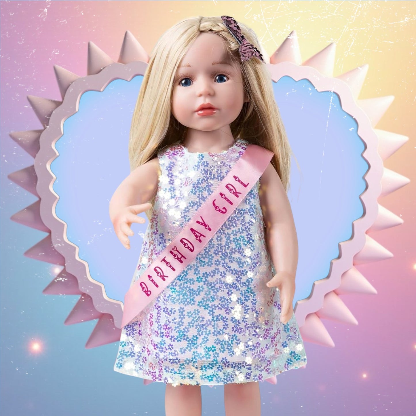 Birthday Girl Sparkle Set – 3-Piece Doll Outfit