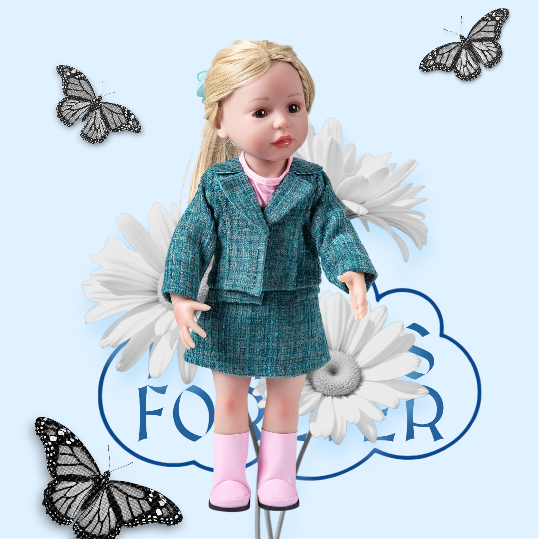 Power Chic Tweed Set – 5-Piece Doll Butterfly Outfit
