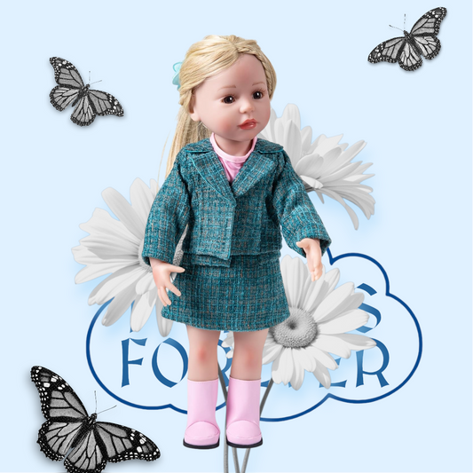 Power Chic Tweed Set – 5-Piece Doll Butterfly Outfit