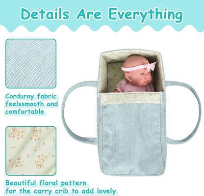 Doll Carrier Crib Set, Feeding Accessories, Fits 16-18 Inch Dolls