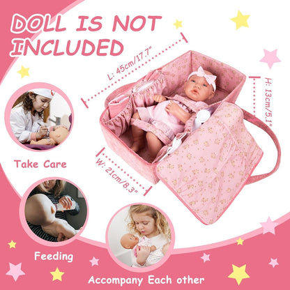Doll Carrier Crib Set, Feeding Accessories, Fits 16-18 Inch Dolls