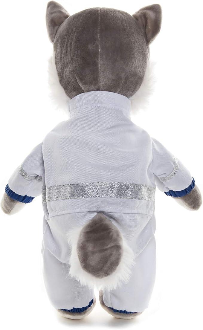 Astronaut Husky Plush Toy, Soft Space Dog, 16" Tall