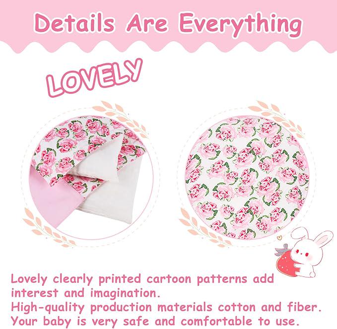 Doll Bedding Set, Reversible Floral Print, Fits 18 Inch Dolls