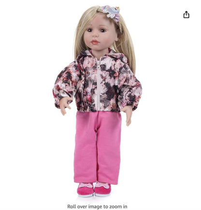 AG Doll Clothes Set, Hooded Jacket, Unicorn Hairpin, 18" Girl Dolls